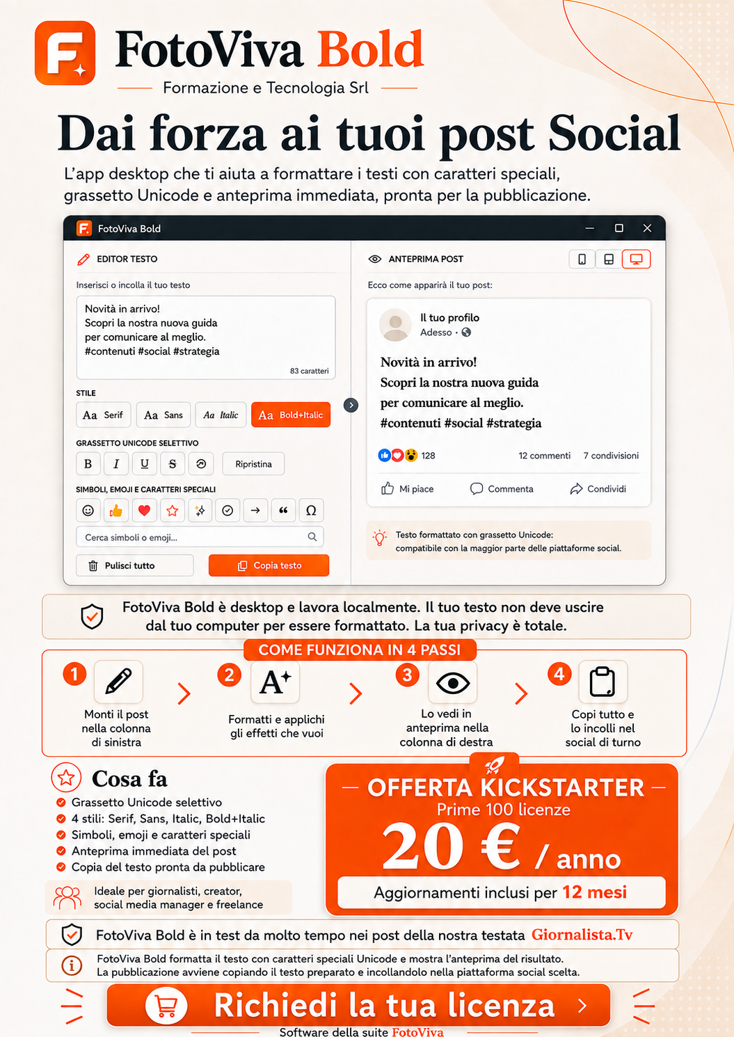 FotoViva Bold: interfaccia e funzioni principali